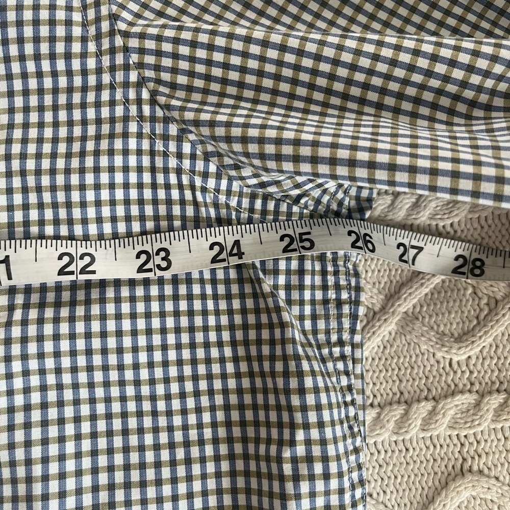Banana Republic Men’s Blue & Olive Plaid Dress Shirt Slim Fit Men’s Size XL - Picture 16 of 16